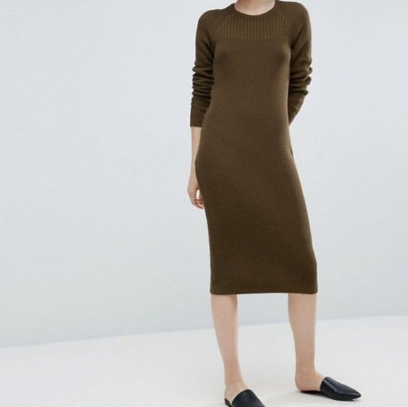 chunky knit midi dress